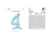 Picture of STANDING FOIL BALLOON NUMBER 4 SKY BLUE 84CM